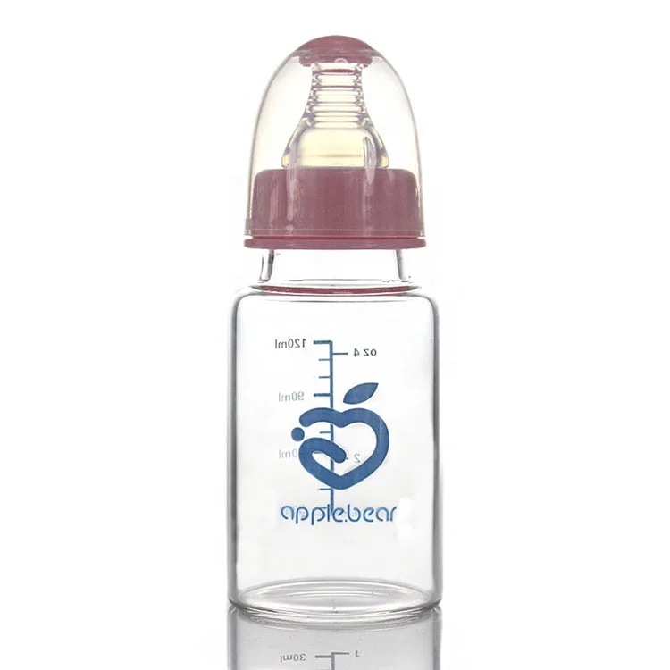 standard caliber Newborn anti-fall glass juice baby bottle wholesale 120 ml