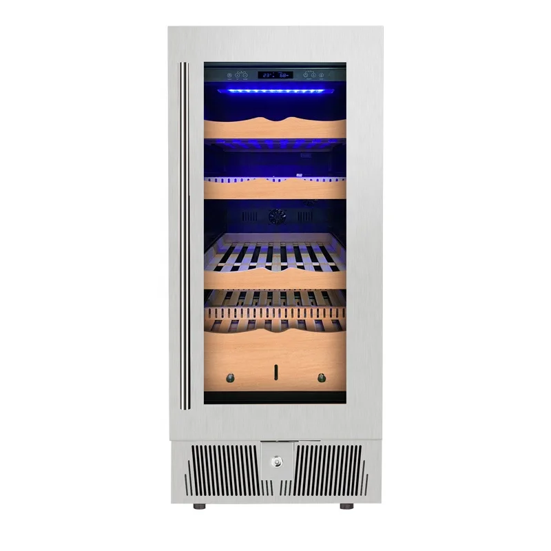 Automatic Humidity Control Cedar Shelves Wine Cigar Refrigerator