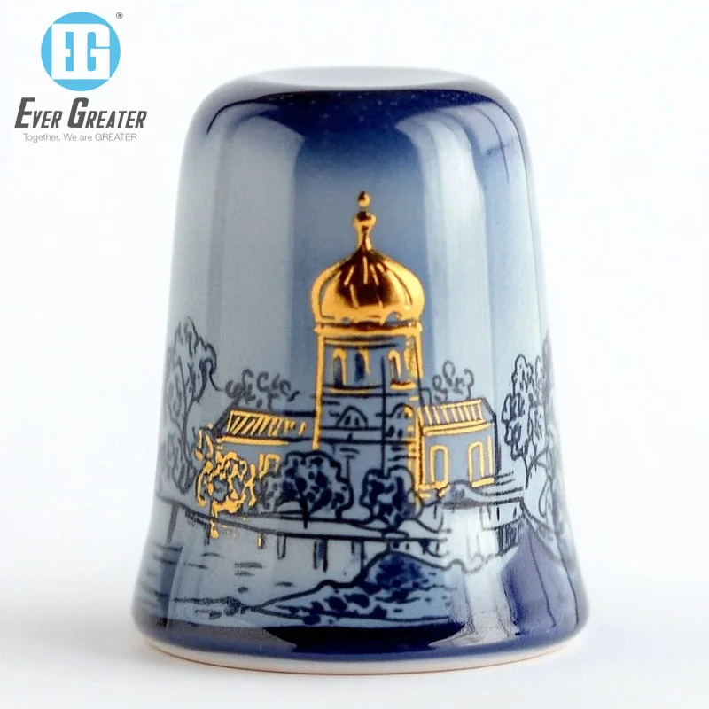 High quality design exclusive ceramic thimbles customized national city tourism ceramic thimbles
