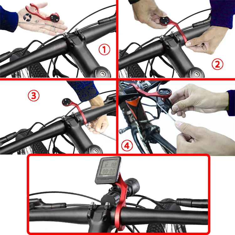 Dual-Sided Bicycle GPS Handlebar Mount Trestle Cycling Bracket Bike Computer Holder Compatible Handlebar Sizes 31.8mm 25.4mm