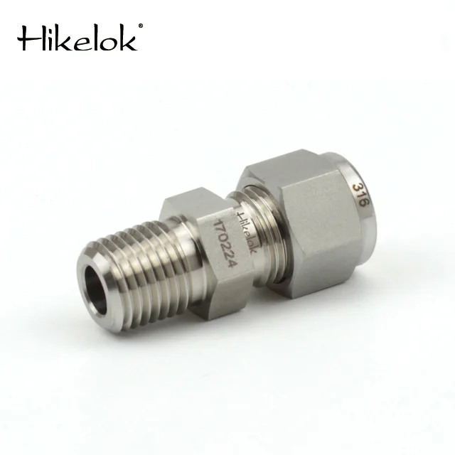 stainless steel connector stainless steel tube connectors two ferrule tube fittings male connector NPT BSPP BSPT