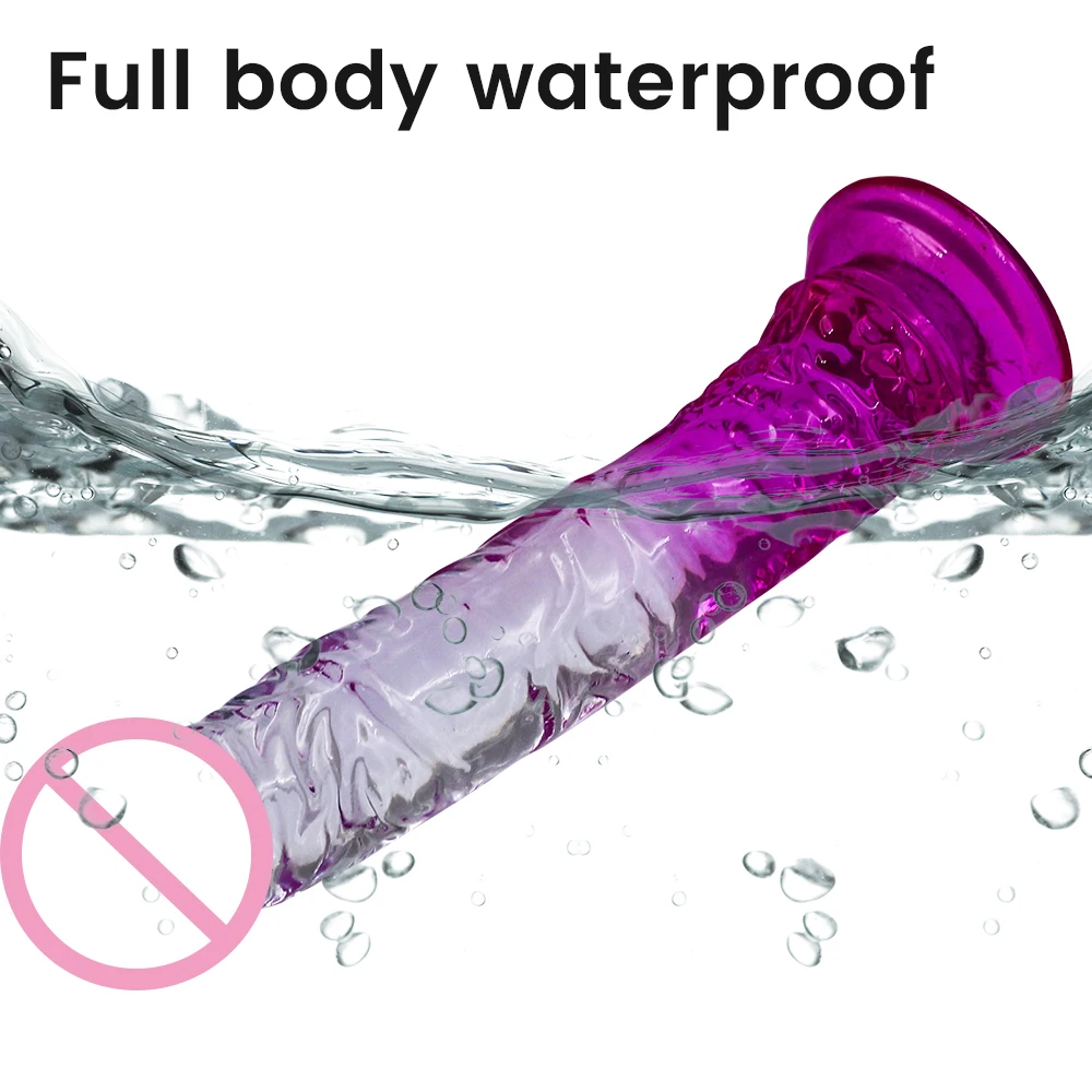 Customizable Waterproof Safe Material No Vibration Women Dildos Masturbation Transparent Realistic Dildo