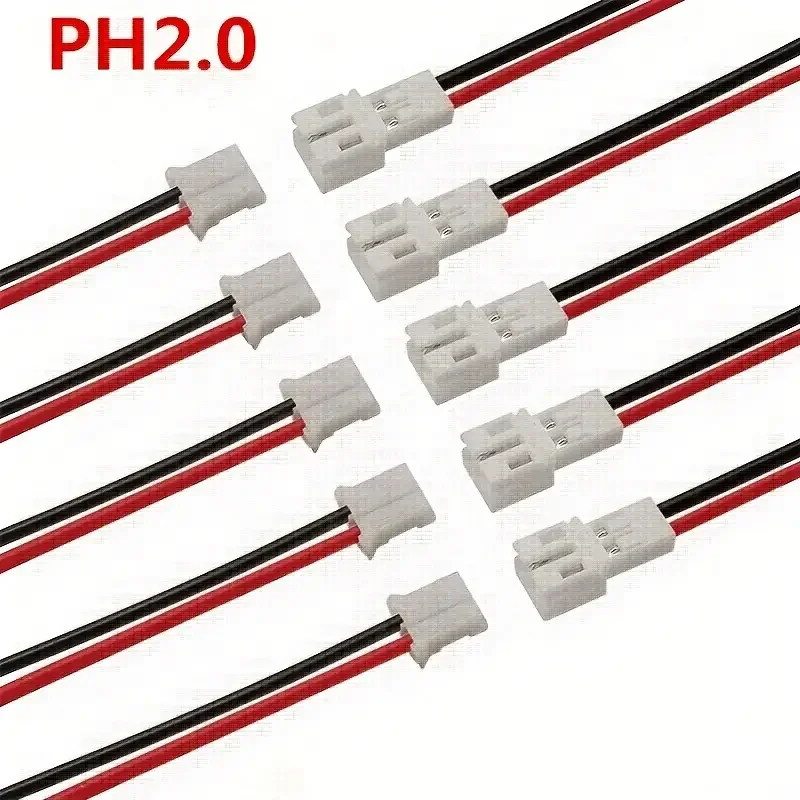 20CM 2.0mm Pitch 2 Pin Male Female Cable Connector 2P Plug Jack Socket Terminals Wire Cables Connectors