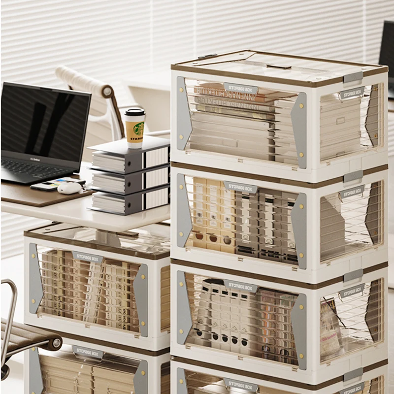 Wholesale Plastic Have Five Opening Door Stackable Storage Container Plastic Foldable Storage Box