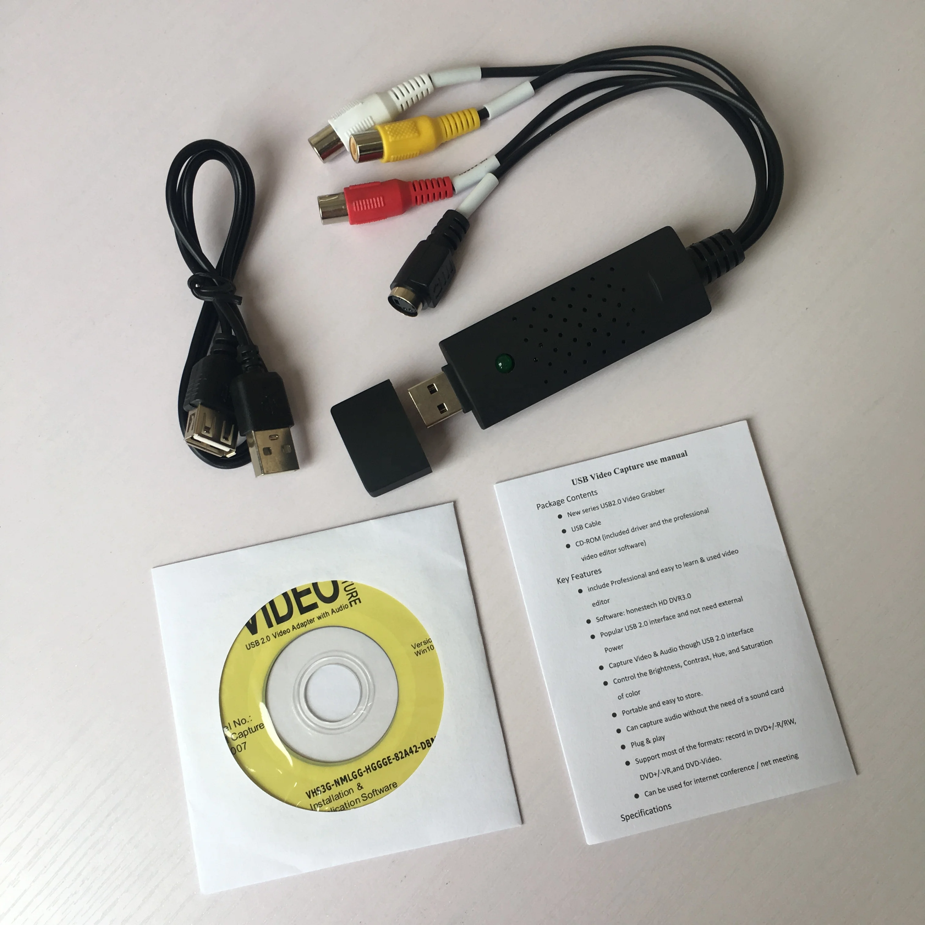  USB 2 0 HD видеозахват ТВ DVD VHS DVR адаптер рекордер конвертер аналоговый видео аудио в цифровой для IOS Android LINUX IO