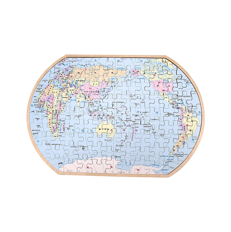 Factory Supply  hot sale Science education toy puzzle World map wooden puzzle Plane puzzles