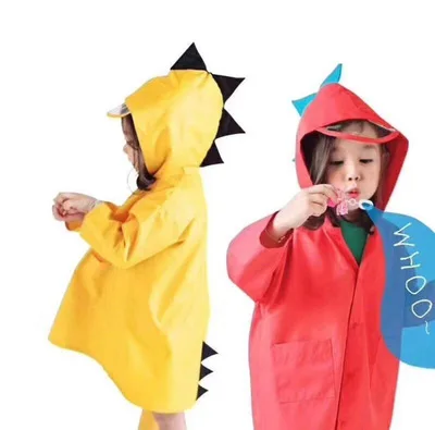 fashion portable eco friendly lipstick foldable waterproof Polyester raincoat for kids children