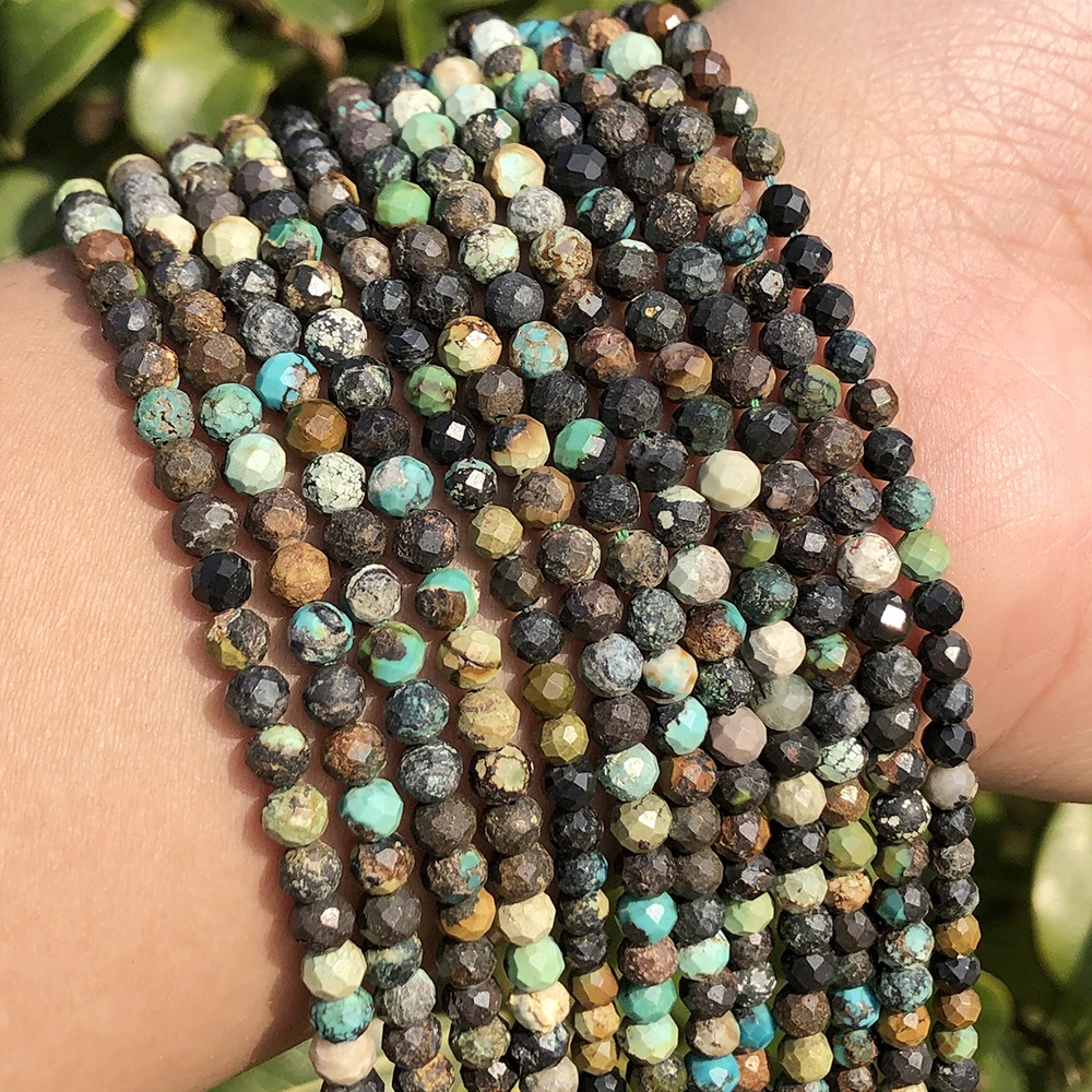 Wholesale 15inches 2mm/3mm/4mm Faceted African Turquoise Stone Beads for Jewelry Making