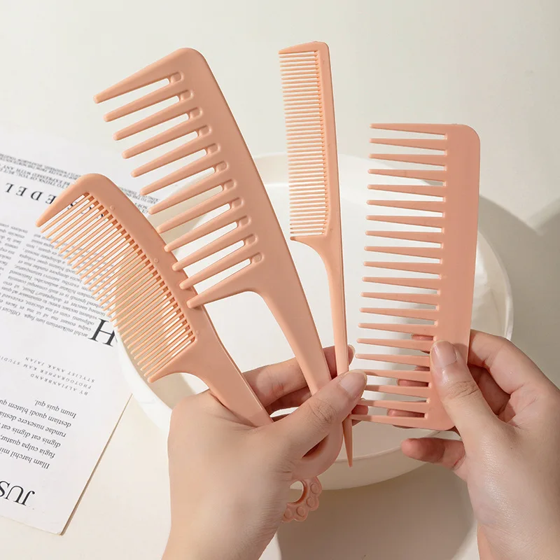4 Pcs Professional Wide Tooth Comb Set White Black Green Pink Hair Styling and Detangling Hair Brush for Women Brush Comb Tools