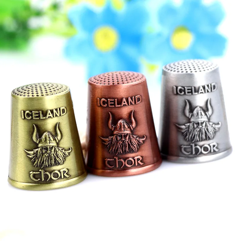 Factory Custom Design Logo Metal Iceland Viking Tourist Souvenir Finger Sewing Thimble