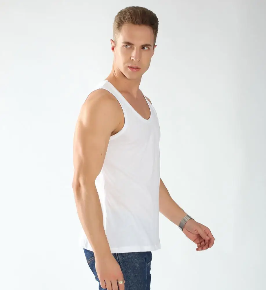 
Private Label Cotton Plus Size Mens Undershirts Summer Vests 