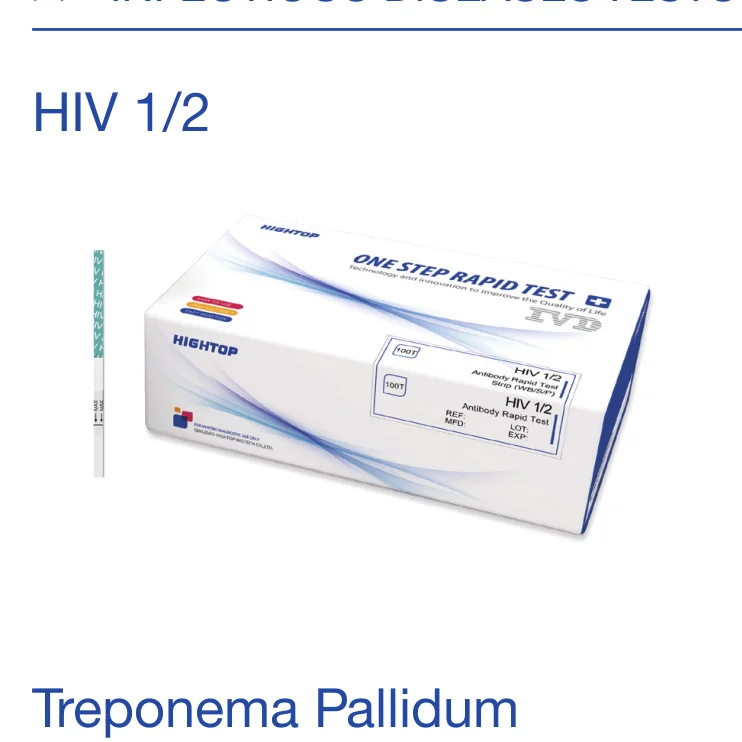 Hightop Rapid Test Kits hCG Pregnancy Hepatitis HBsAg HIV Syphilis Gonorrhea TOXO Chlamydia Malaria Typhoid Tests Leishmania
