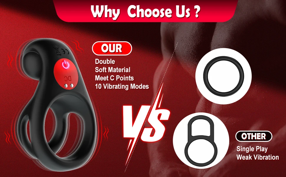 2024 new Man 10 Speed Lock essence + Vibrating Fine Ring Magnetic charging Silicone Stimulation Couples Share Vibrating Ring