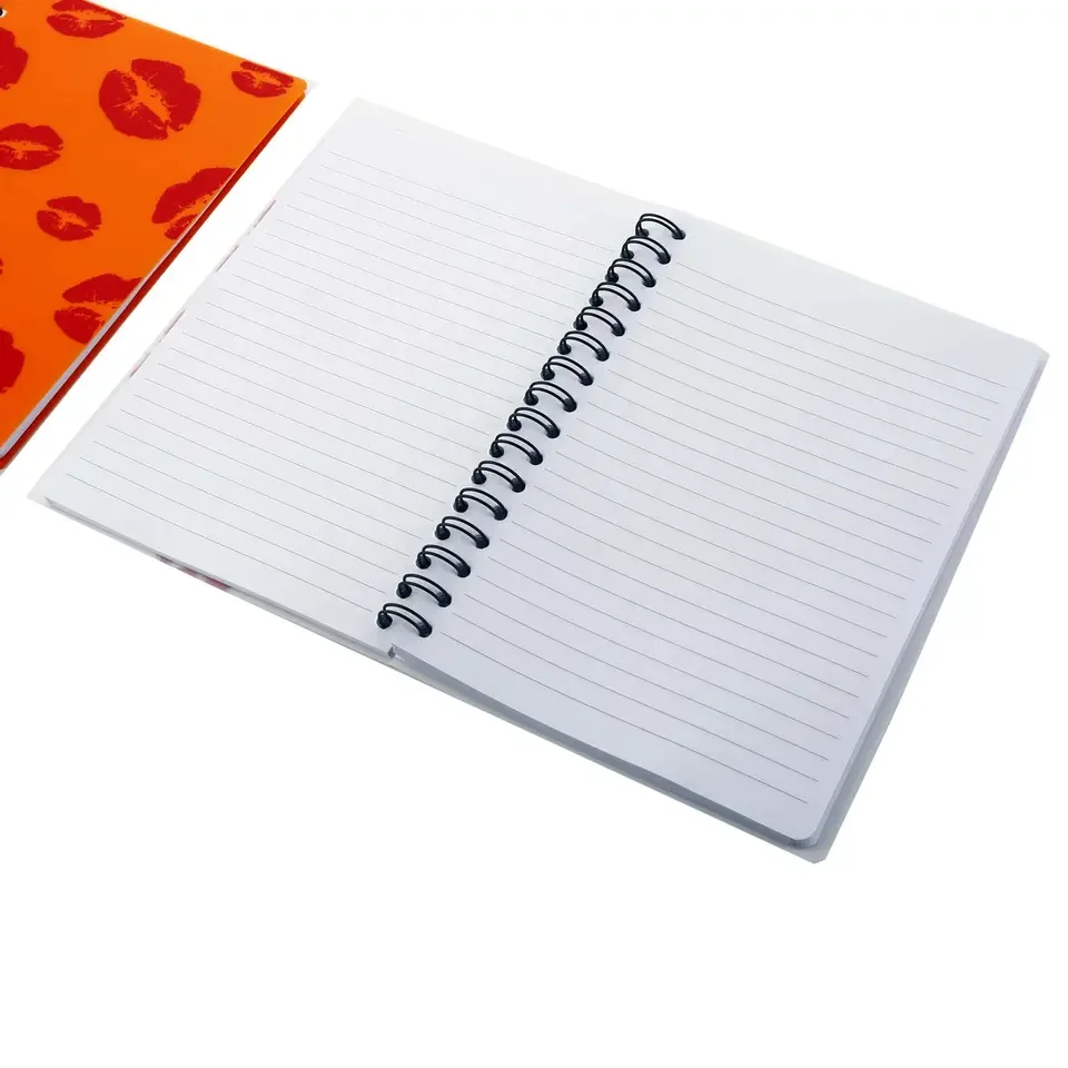 Big red lip PVC cover spiral wire binding journal planner  wholesale