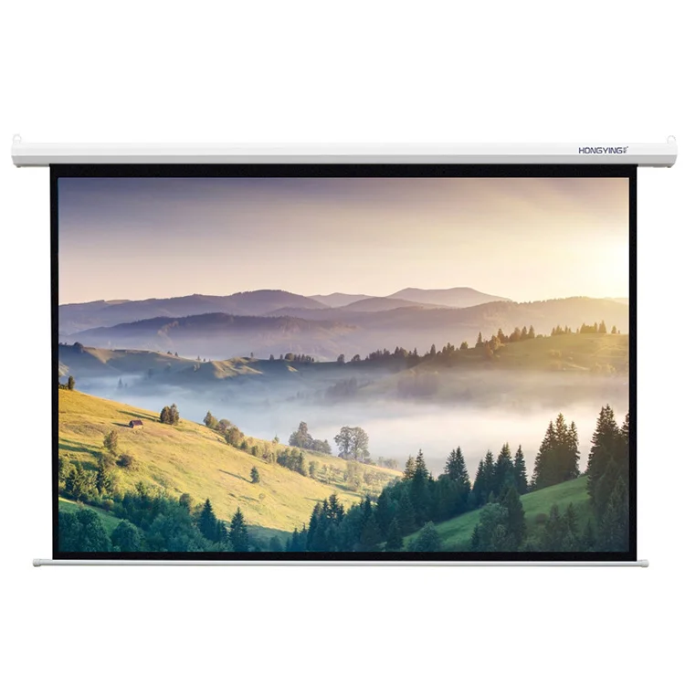 Big Size 120 inch Tubular Motor Matte White High Gain Motorized Projection Screen