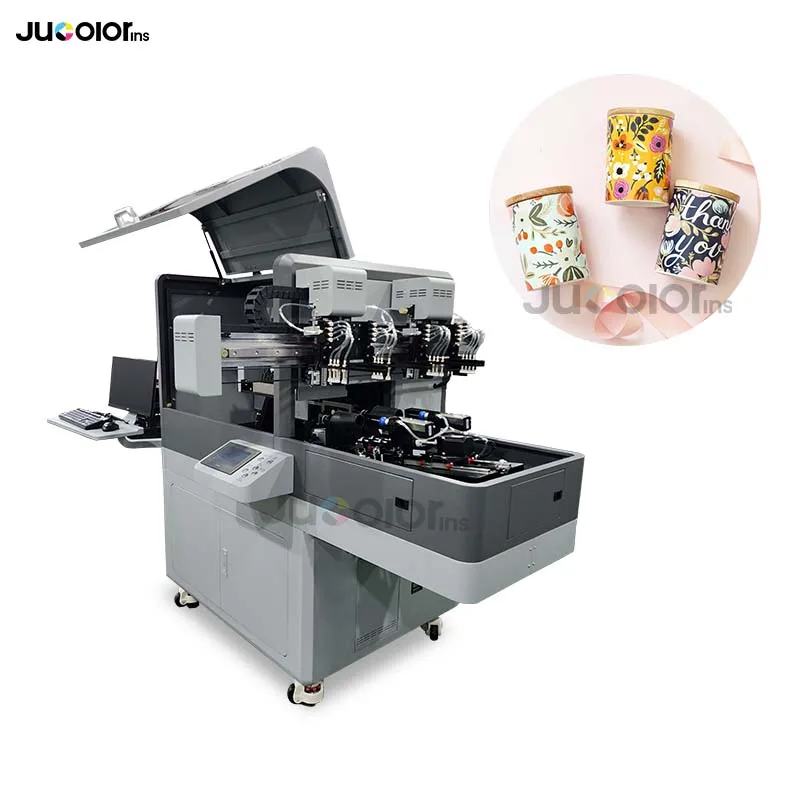 Jucolor Double station rotary uv bottle printer for tumblers with full 360 size printing
