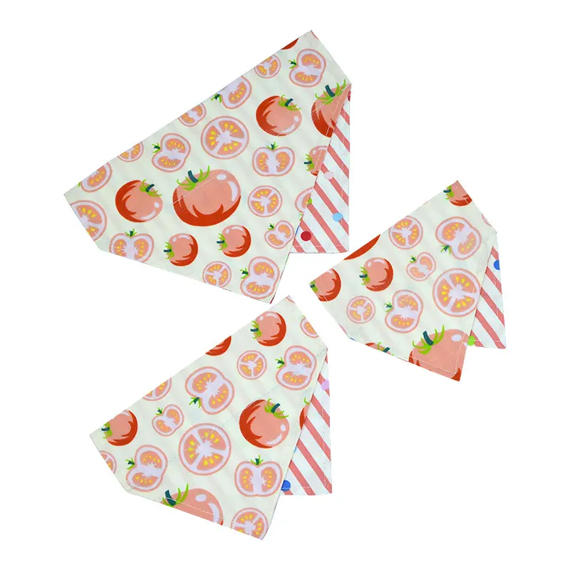 High Quality Pet Customized Color Double Triangle Reversible Over the Collar Dog Bandana