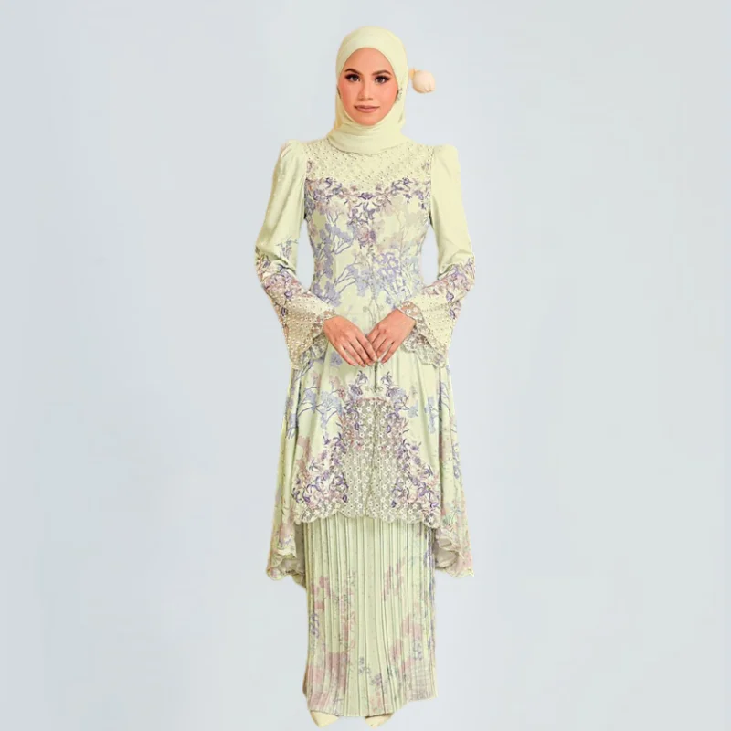 SIPO Oem, низкие цены, вьетнамское мусульманское длинное платье Baju Kurung, последняя мода кебая, Индонезия Baju Kurung с кружевом