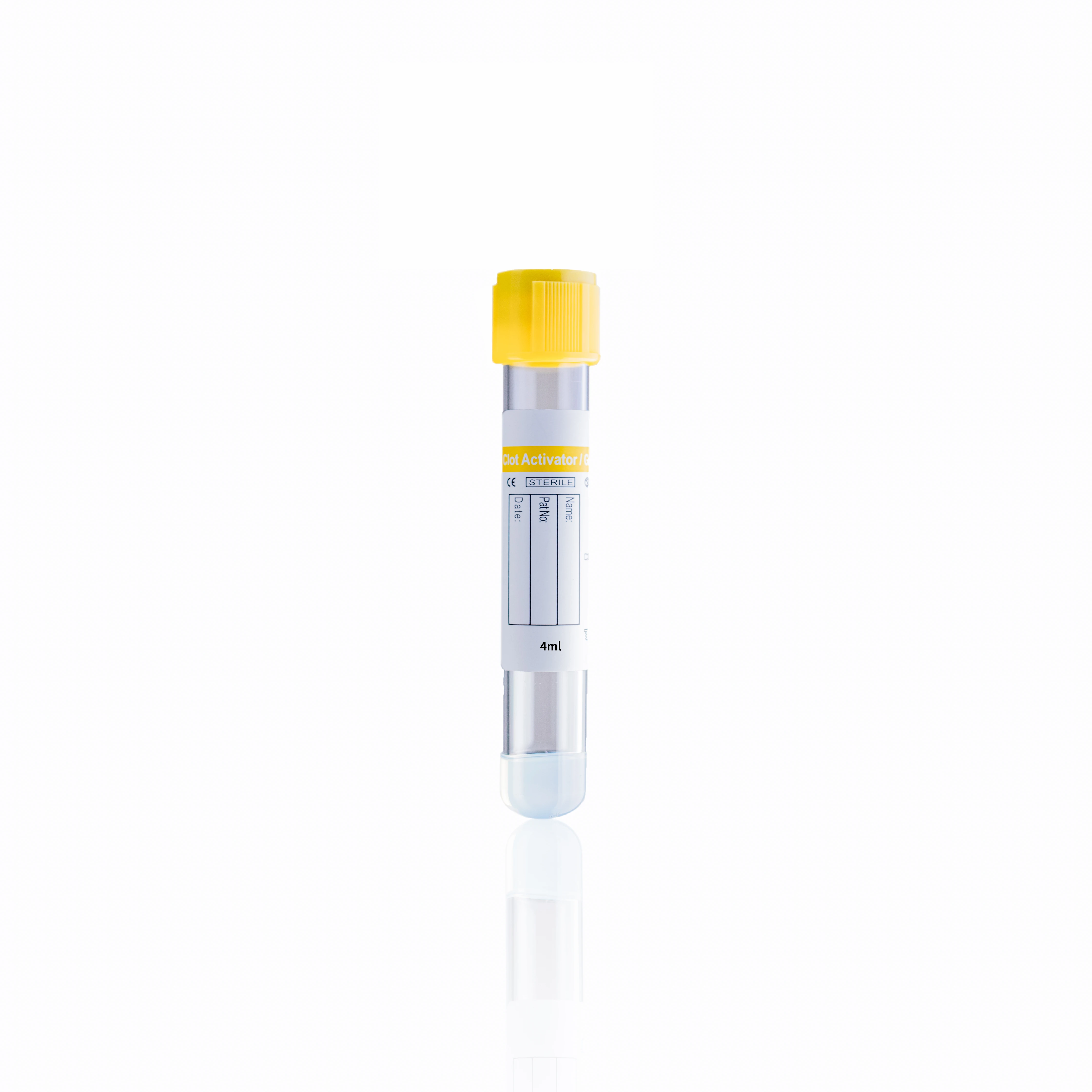 Medical Vacuum Blood Collection Tube CE Approval Yellow OEM Glass Clot Activator tube / 5-15ml SST tube