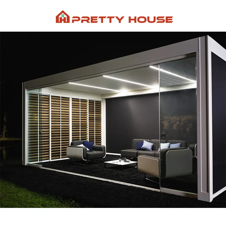 OEM/ODM Modern Hotel Tent Canopy Sun Shade Pavilion Rainproof Bar Party Awning Restaurant Gazebo Outdoor Aluminum Pergola