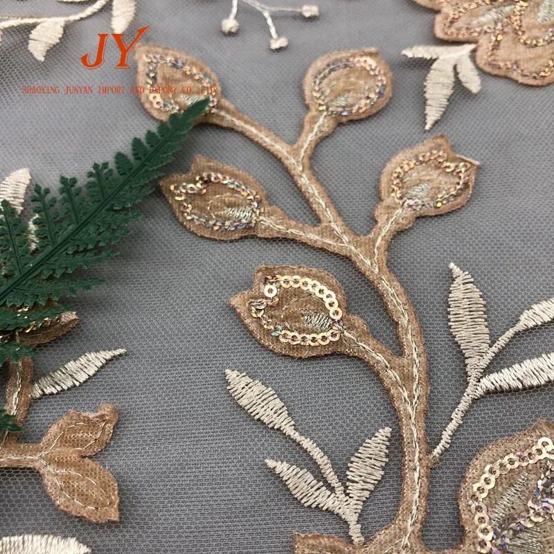 
Africa 4 Way Stretch Velvet floral lace velvet fabric embroidery with sequins for dress 