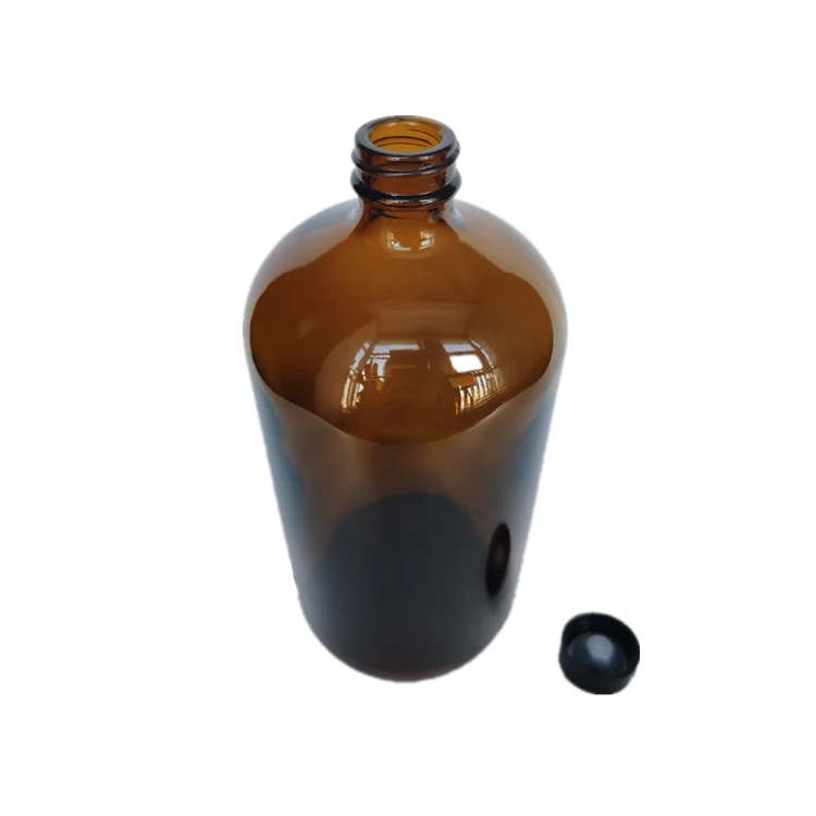 Hot sale 1000ml 1 L glass bottle for oill medical used Disinfection water bottle shampoo bottle