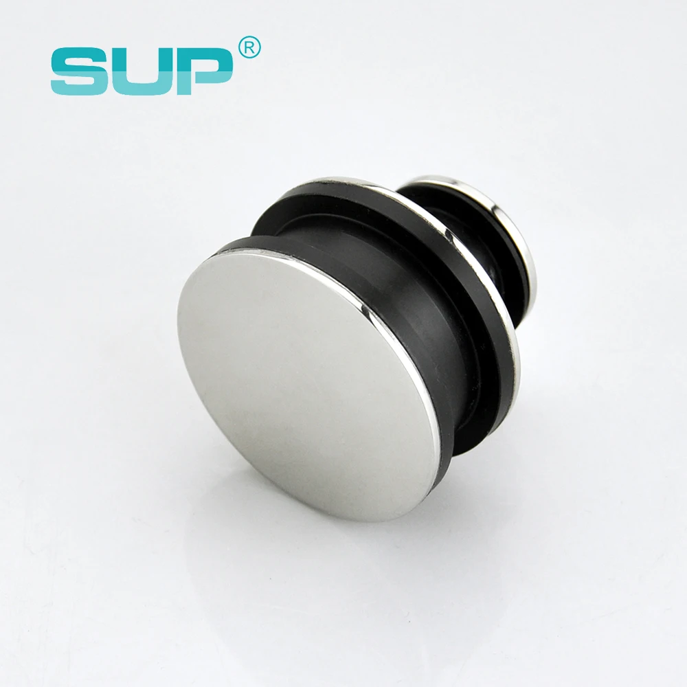 D43 mm shiny brushed 10X30 rectangular rail 180 degree  wall to wall shower screen sliding 8 mm thickness glass door roller kit