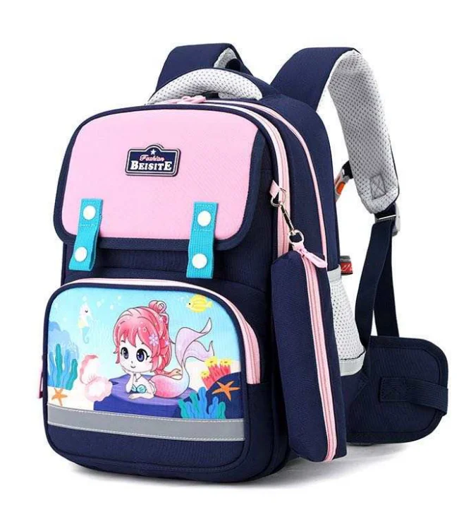 2024 GQ Wholesale High Quality Cute Cartoon School Backpacks Kawaii Book Bags for Boys and Girls with Letter Pattern