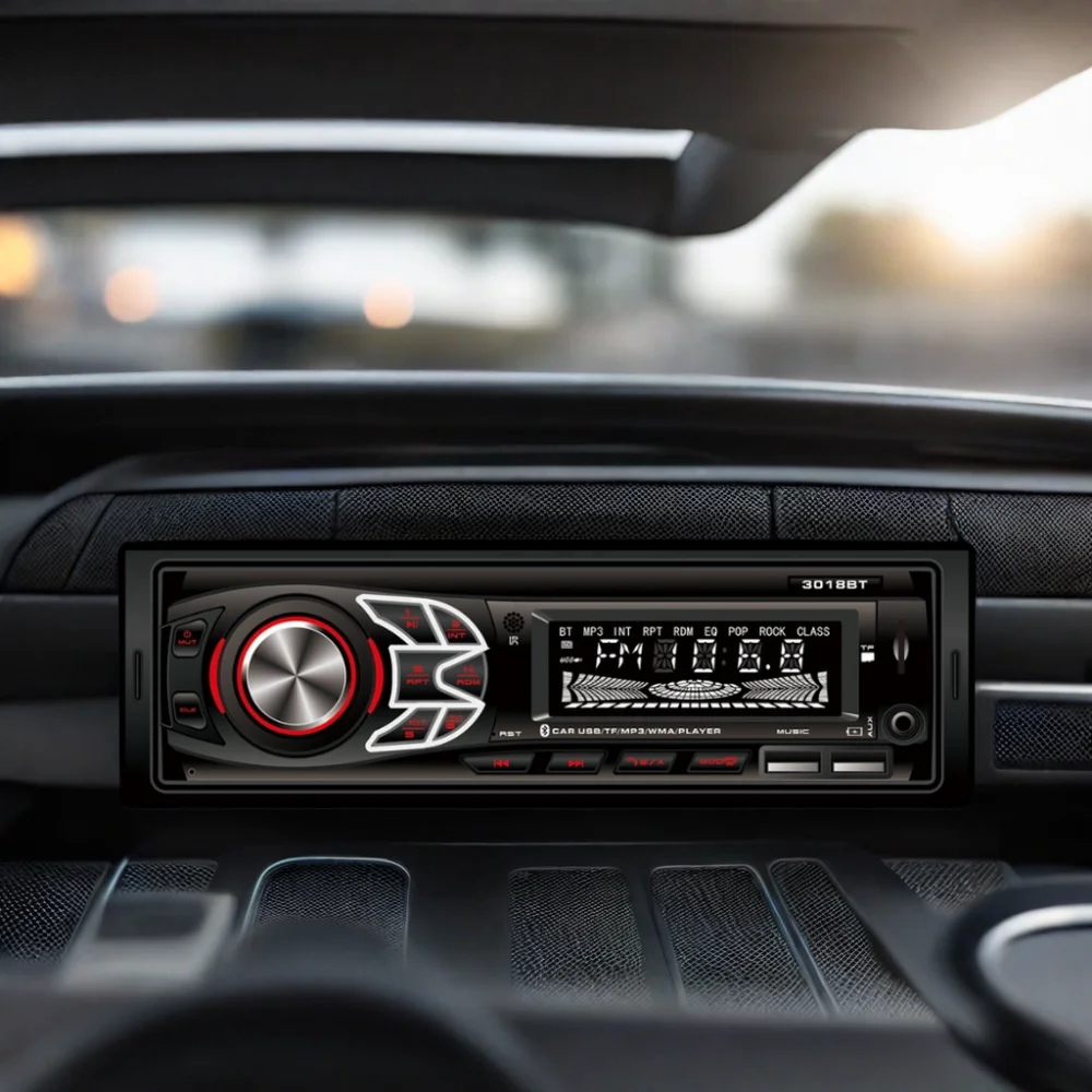 Universal 1 Din Car MP3 Player with LCD Display Bluetooth Aux-in FM Receiver SD USB Connection Tuner Charger Combination