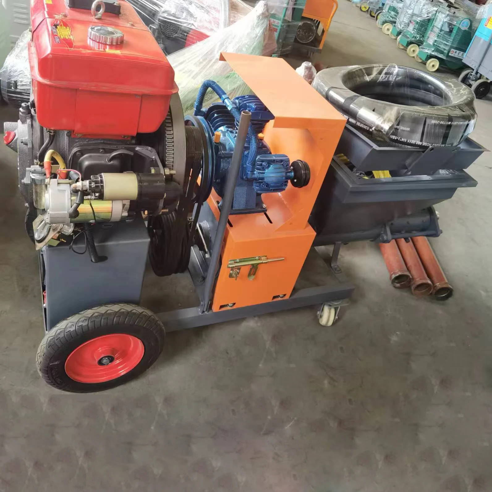 Low Cost Plaster Pump Mortar Spray Machine Diesel Mortar Sprayer Machines High Power Engine Cement Mortar Sprayer In Ghana