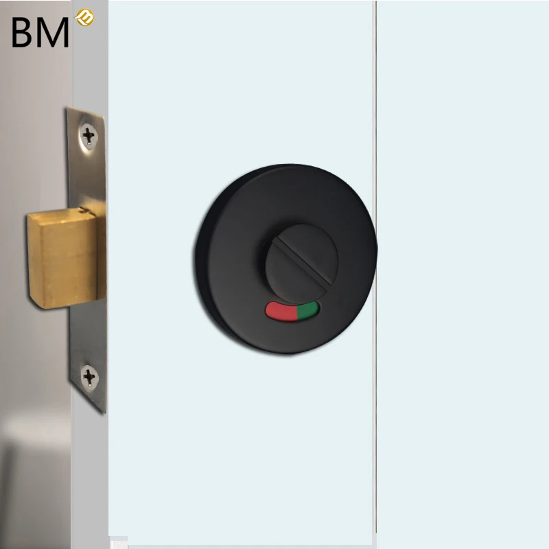 Round popular stainless steel 304 bathroom door lock indicator plate with green& red indication