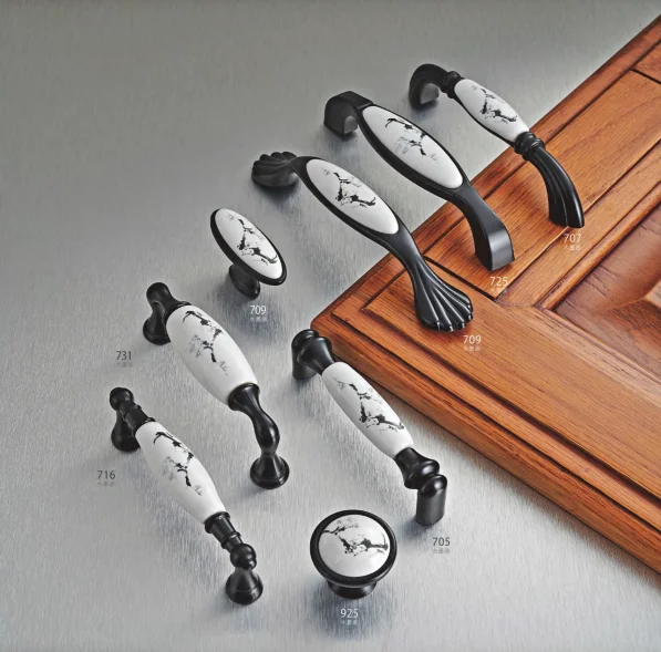 Vintage ceramic ancient style zinc furniture handles porcelain brass copper cabinet cupboard drawer handles