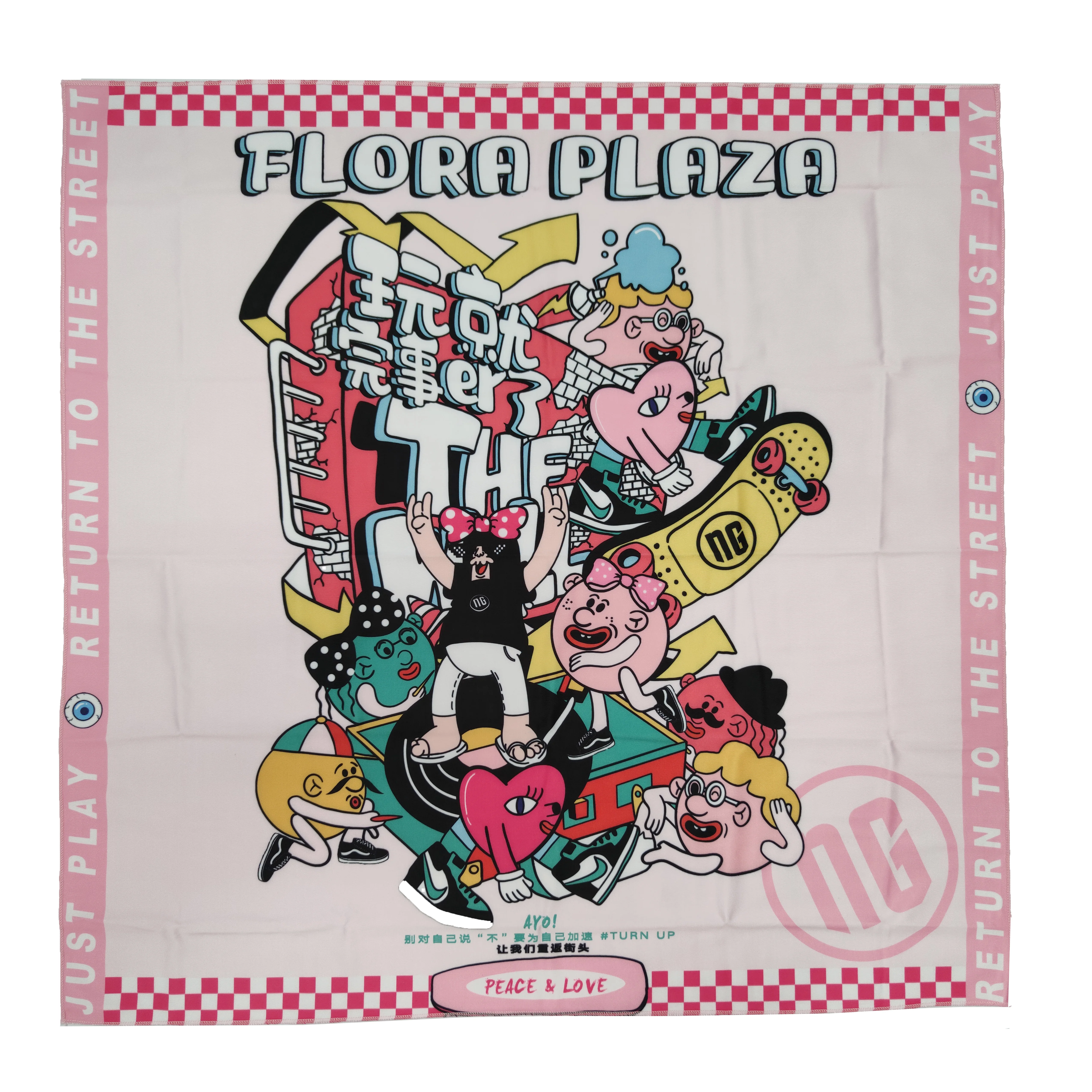 
wholesale customised design neck square logo silk headband scarf 50x50 