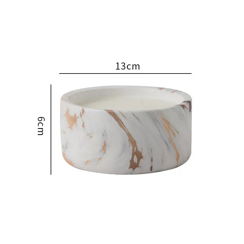 Luxury Marble Grain Container Vessels Empty Ceramic Candle Jars Home Fragrance Scented Candles
