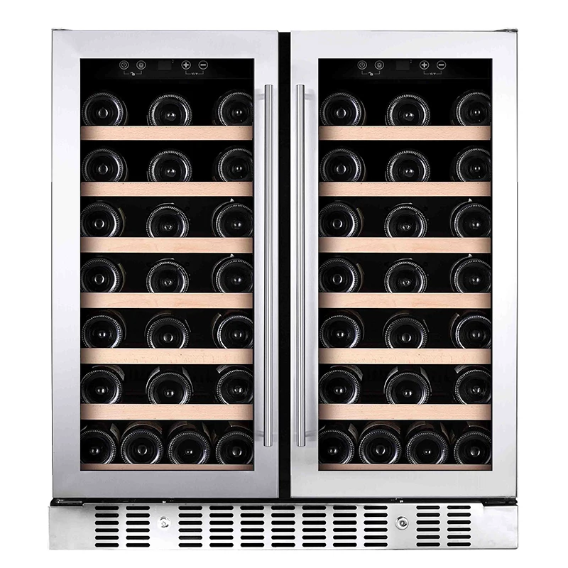 Vinopro 176L Custom Compressor Electronic Temperature Free Standing Fridge Elegant Glass 74 Bottles Wine Refrigerator For Hotels