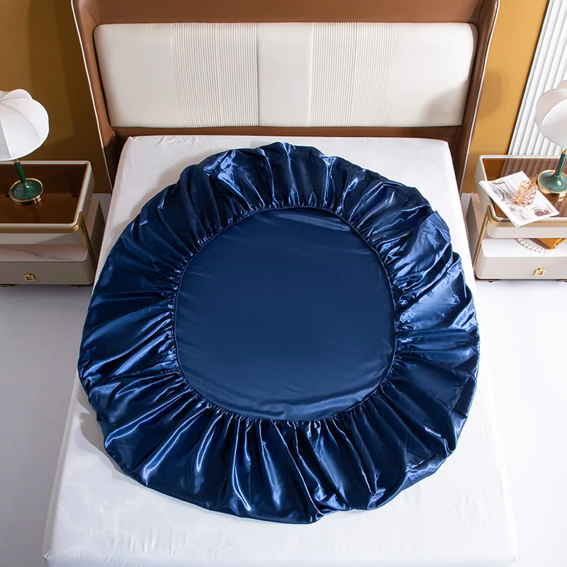 Custom Satin Wholesale High Quality Solid Color Duvet Cover Queen King Fitted Flat Bedsheets Bedding Sets with 4 Pillows Case