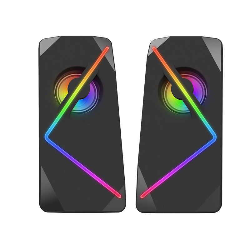 Портативные офисные usb проводные компьютерные колонки с эффектами RGB, компактная система 2,0 для mac и ПК
