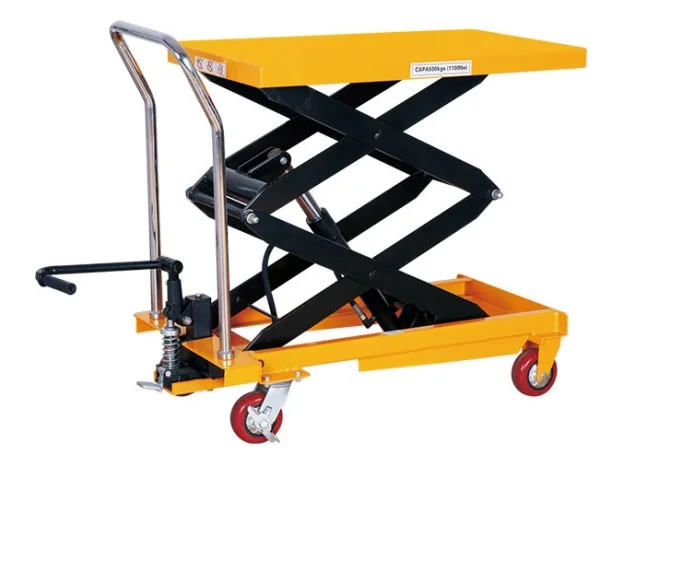 
high quality hydraulic platform car factory transportation implement manual cargo lift table 