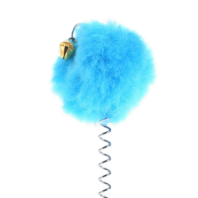 Cat Teaser Stick New Suction Cup Spring Hairy Ball with Bell Cat Scratch And Bite Resistant Colorful Cat Toy