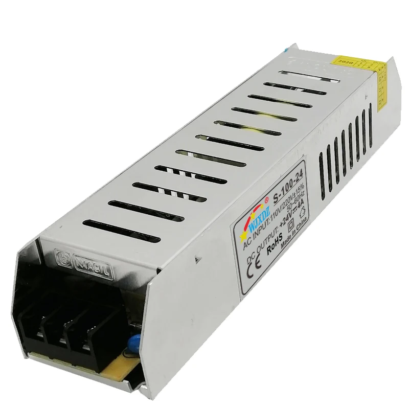 Светодиодный драйвер OEM ODM DC 24 В светодиодный драйвер IP20 тонкий источник питания 100 Вт импульсный источник питания