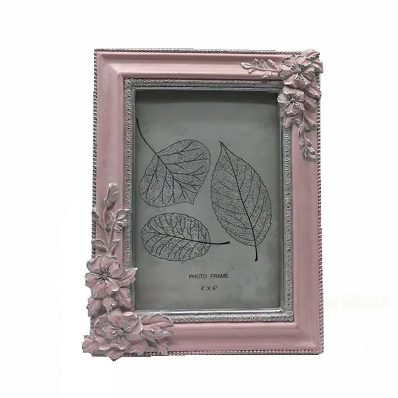 4X6 Romantic Pink Floral Wedding Photo Picture Frame