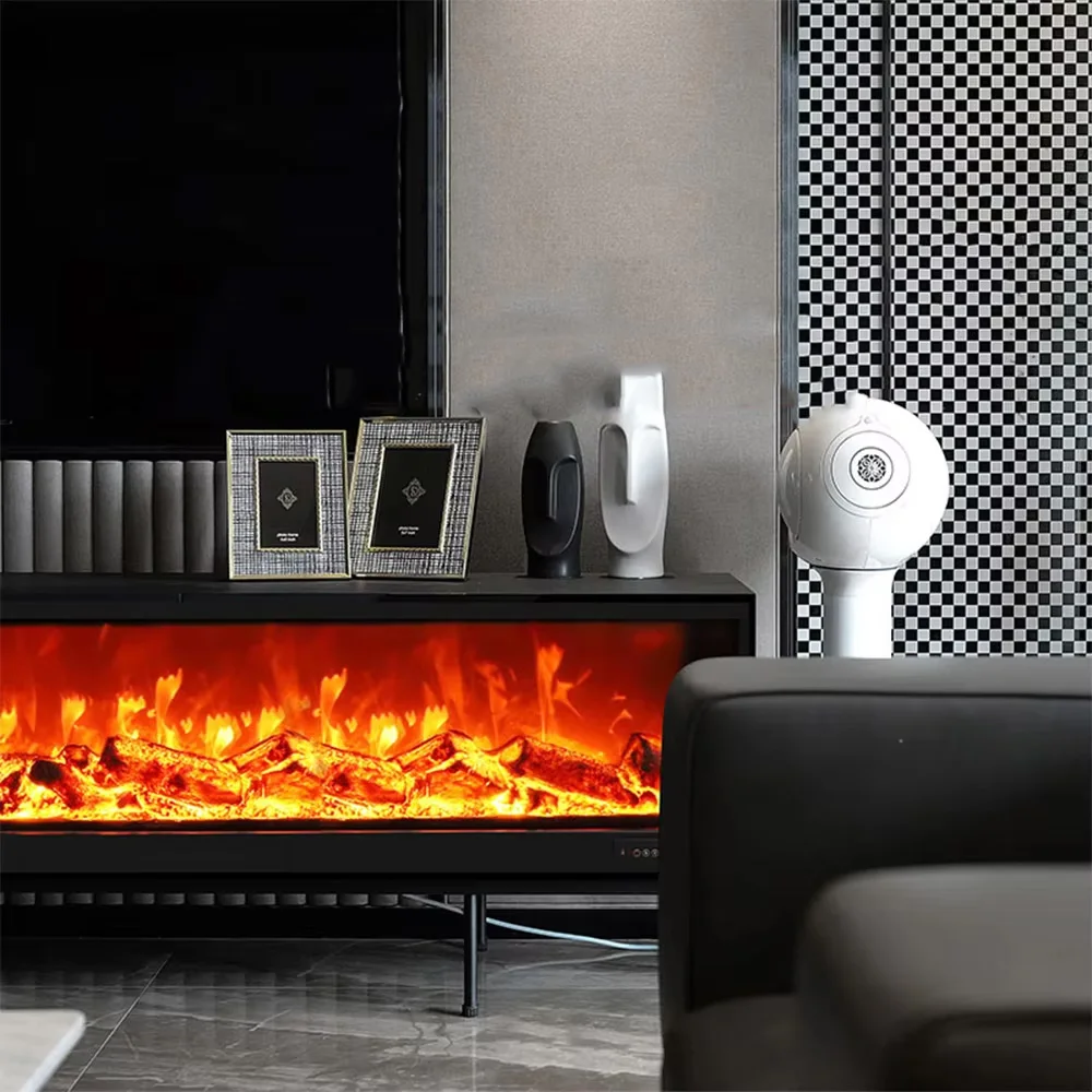 3D custom decorative simulated flame fireplace embedded electric fireplace American home artificial fireplace
