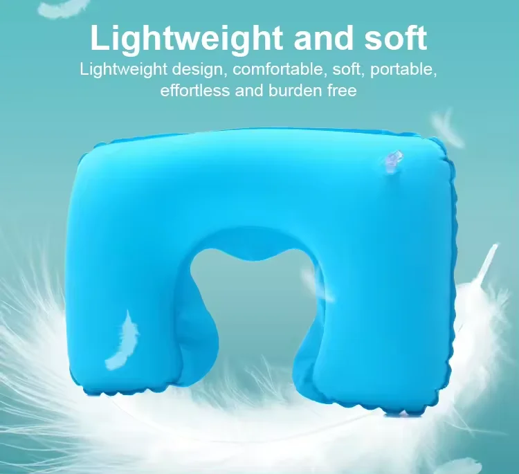 U-shaped Inflatable Travel Pillow Car Plane Flight Neck Head Support Cushion