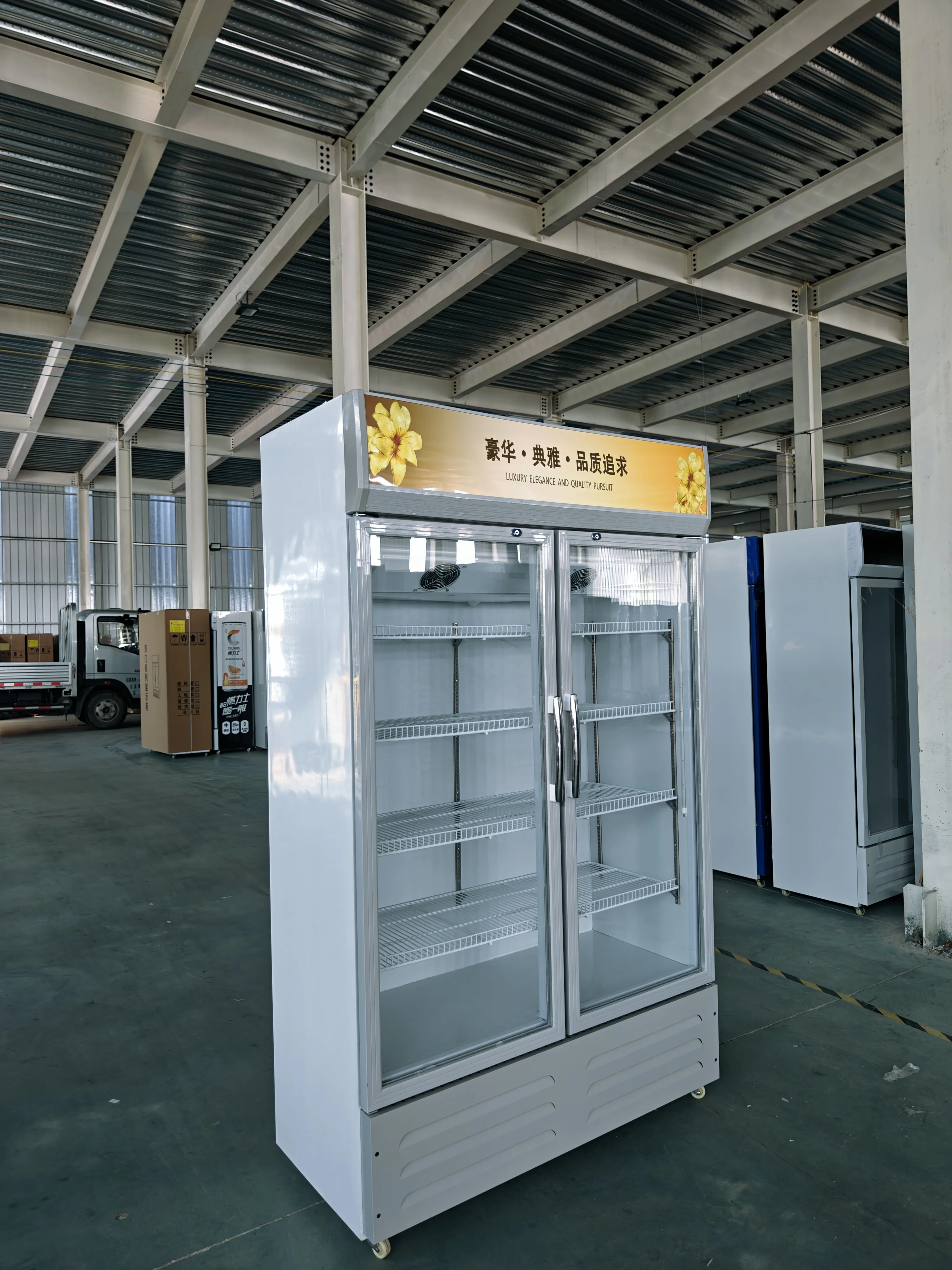 Factory Promoted type Commercial bottle cooler Beer chiller Beverage display refrigerator Double door Drinks cooler