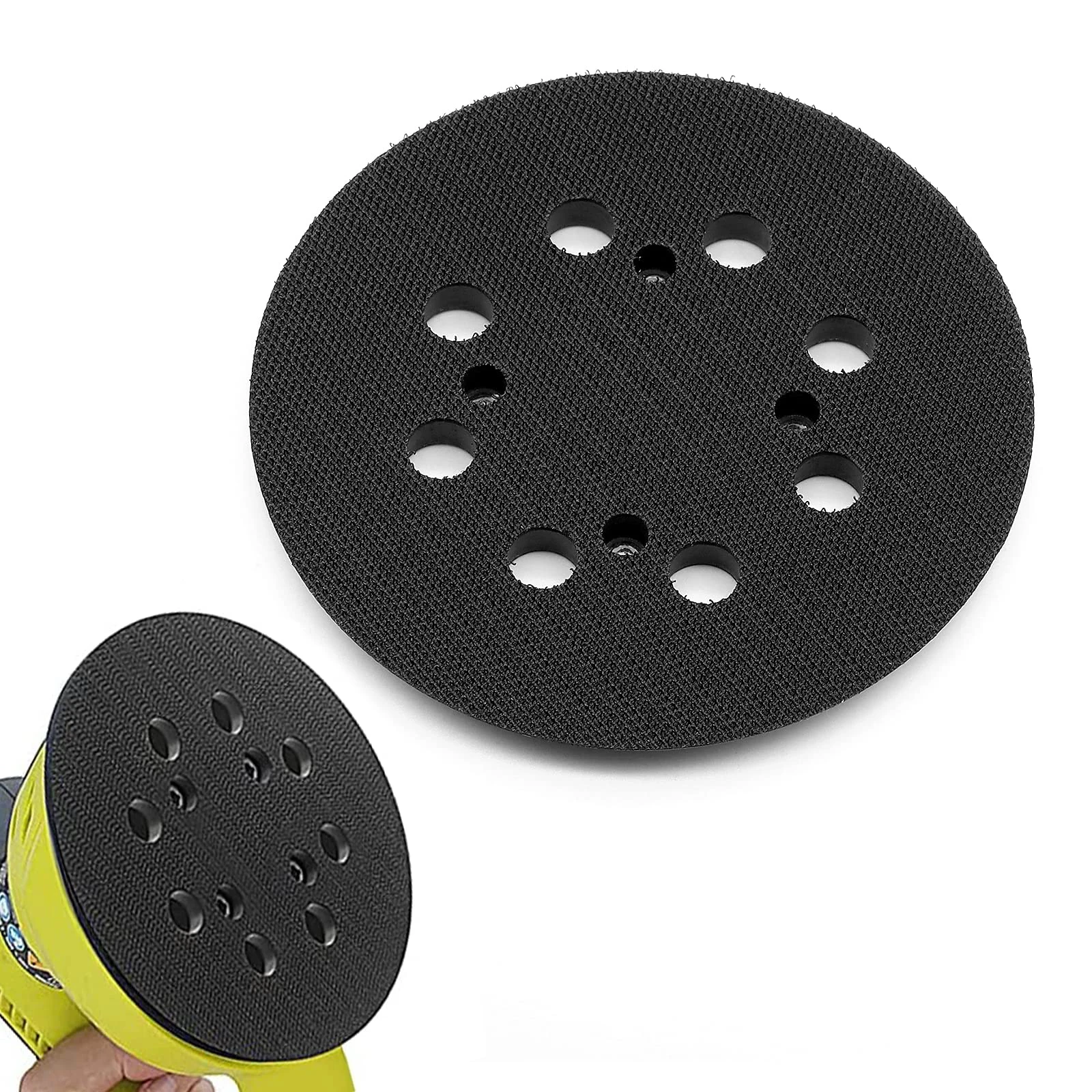 5 Inch 125mm 8 Holes Hook and Loop Dust Free Backup Sanding Plate Backing Pads for Sanding Disc Abrasive Tool Polishing Grinding