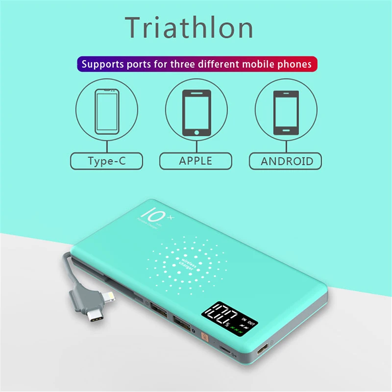 
Best Seller Wireless Charger Mobile Power Bank Portable Power Bank Mobile Charger Electric Rechargeable Lithium Battery Charger 