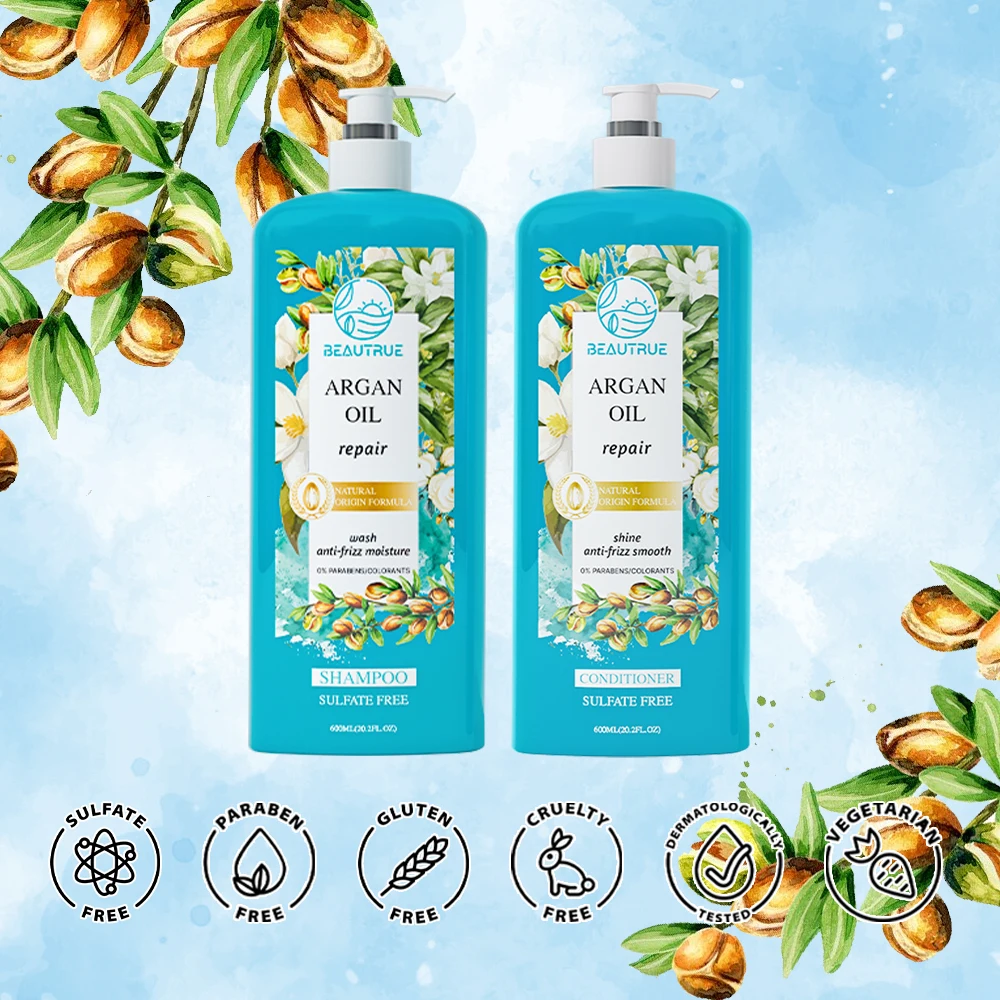 Private Label Beautrue Sulfate Free Natural And Organic Argan Oil Shampoo And Conditioner