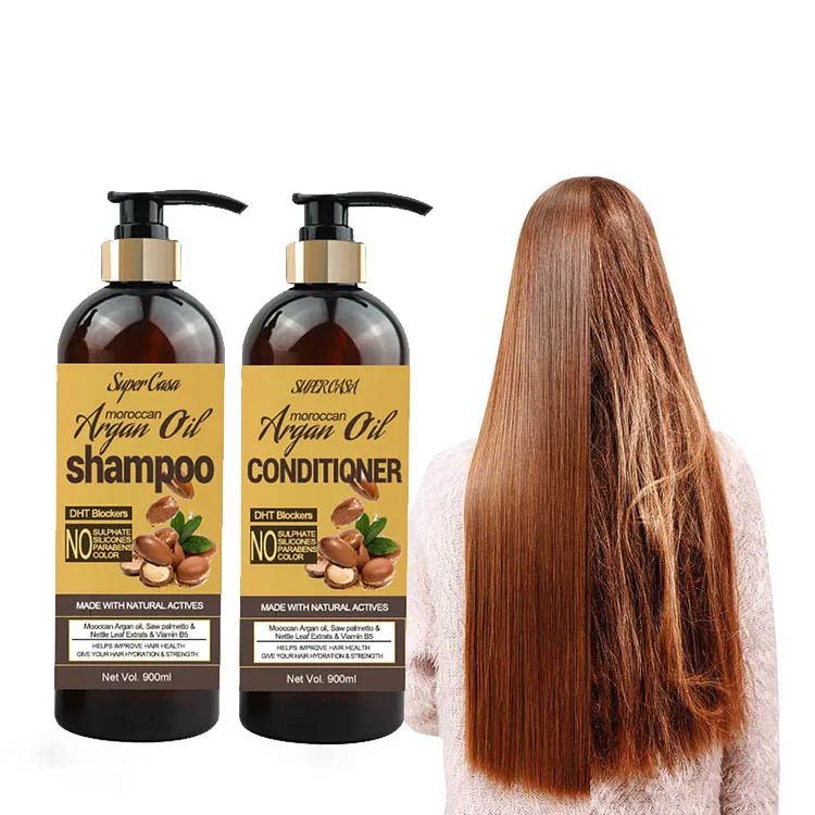 Wholesale Anti Hair Loss Sulfate Free Organic Hair Growth Argan Oil Shampoo And Conditioner Set