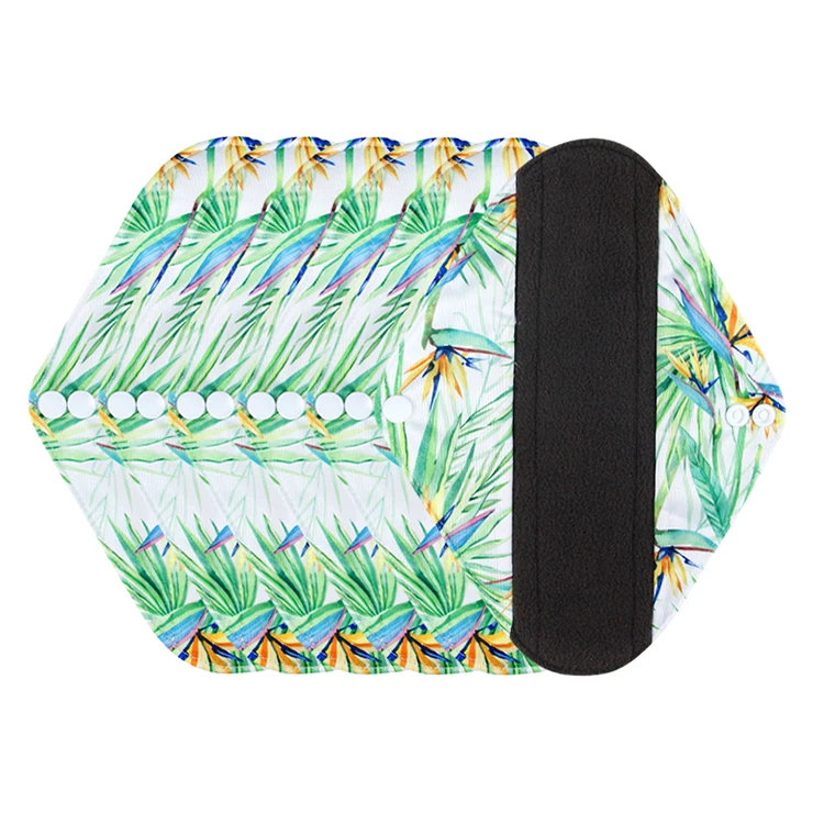 Мягкие женские многоразовые менструальные прокладки из бамбукового угля, гигиенические прокладки