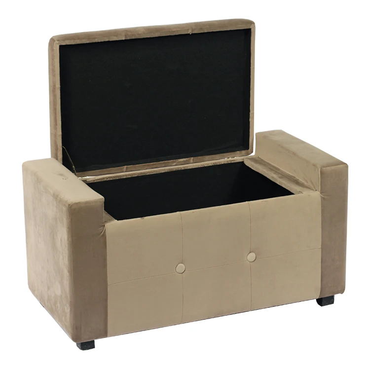 Foldable Tufted Upholstered Flip Top Storage Bench | Foot Rest Stool/Seat | Multipurpose Stool with Cushion Seat Lid